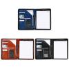 PU Leather Conference Folder with Zipper, Clipboard, Card Holders and Pen Slot view 2
