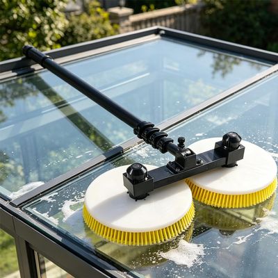 RETRIN Electric PV Cleaning Brush & Telescopic Pole Set, 3.5/5.5/7.5 m