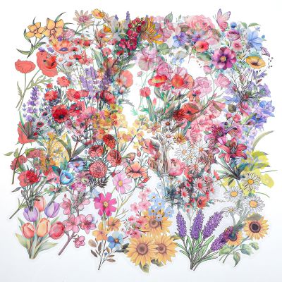 180 Transparent Flower Stickers