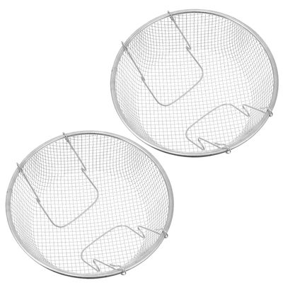 NUSITOU 2-Piece Round Stainless Steel Noodle Frying Basket with Handle