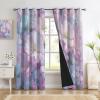 GUCSMN Blackout Curtains for Living Room, 137 x 117 cm Each, 2-Pack, Dreamy Floral Pattern, Thermal Grommet Curtains, Pink and Purple view 1