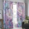 GUCSMN Blackout Curtains for Living Room, 137 x 117 cm Each, 2-Pack, Dreamy Floral Pattern, Thermal Grommet Curtains, Pink and Purple view 2