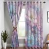 GUCSMN Blackout Curtains for Living Room, 137 x 117 cm Each, 2-Pack, Dreamy Floral Pattern, Thermal Grommet Curtains, Pink and Purple view 3