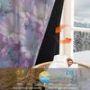 GUCSMN Blackout Curtains for Living Room, 137 x 117 cm Each, 2-Pack, Dreamy Floral Pattern, Thermal Grommet Curtains, Pink and Purple view 4