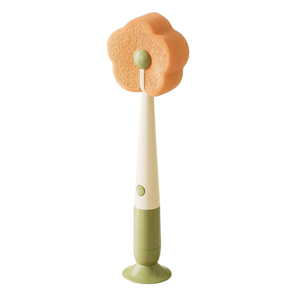 Soft Flower-Shaped Cleaning Brush with Long Handle