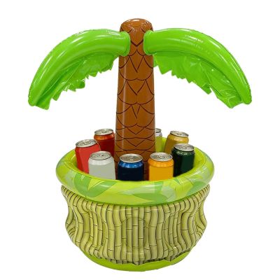 Inflatable Floating Cooler with Palm-Tree Décor