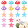 16-Piece Star and Mushroom Shaped Stitch Stoppers for Knitting Needles view 1