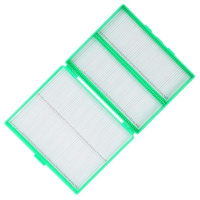 PACKOVE Plastic Slide Box for 100 Glass Microscope Slides with Transparent Lid