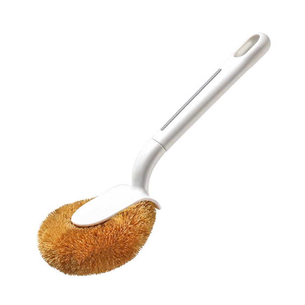 Ergonomic Long Handle Pot Brush with Coconut Bristles