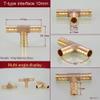 Brass Hose Barb Fittings, Dual-Interface Air Repair Kit, 6 mm, 5-Pack (T-Type, 10 mm) view 2