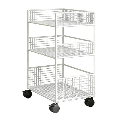 3-Tier Multifunctional Metal Rolling Storage Cart