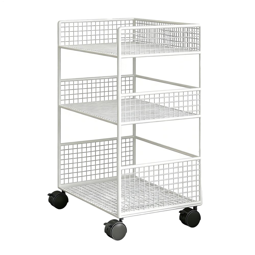 3-Tier Multifunctional Metal Rolling Storage Cart