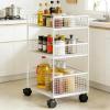 3-Tier Multifunctional Metal Rolling Storage Cart view 3