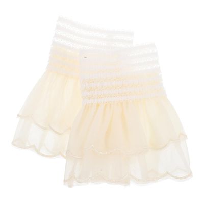 KJHBV Women's Ruffled Wrist Cuffs, Removable Fake Sleeves