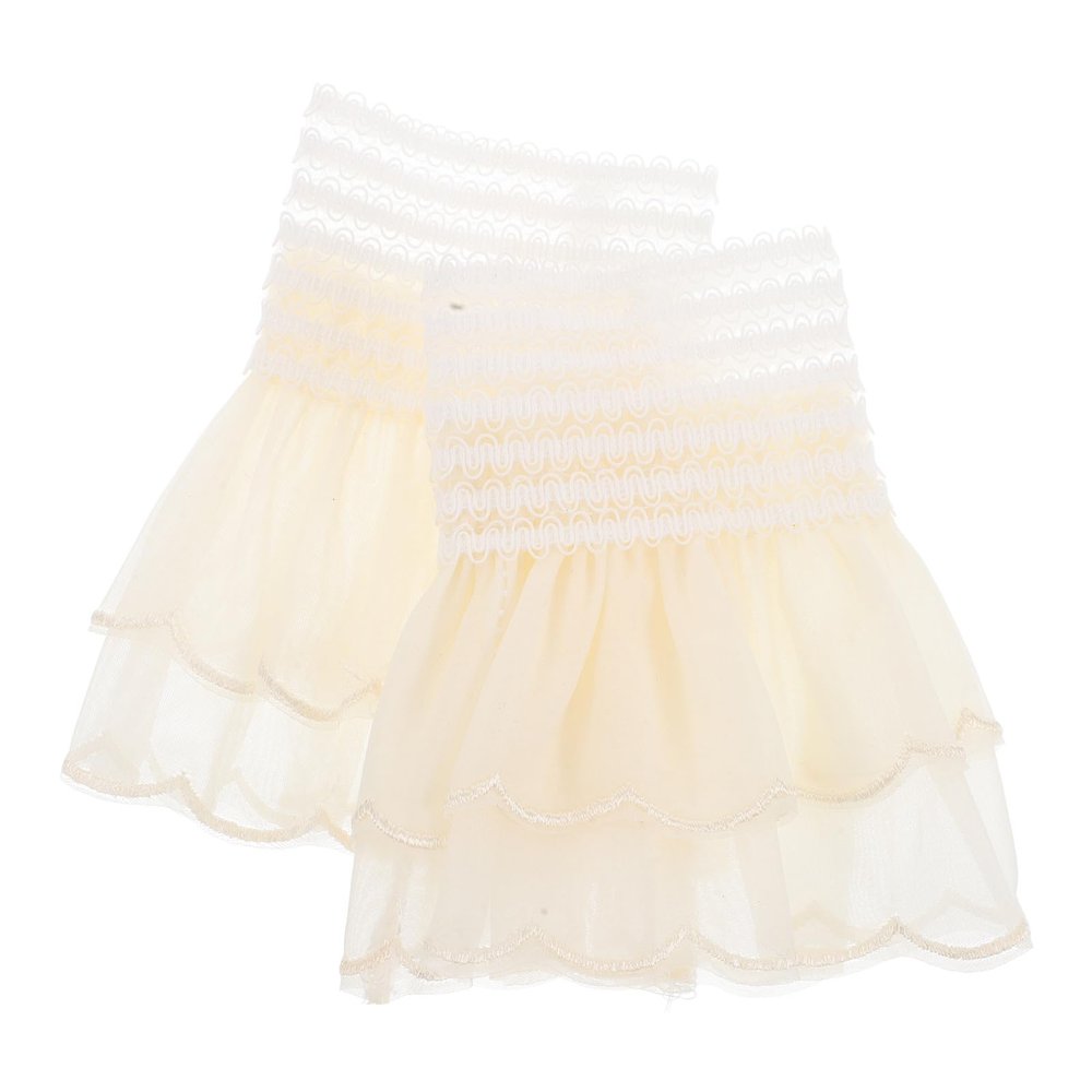 KJHBV Women's Ruffled Wrist Cuffs, Removable Fake Sleeves