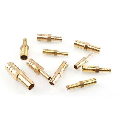 Brass Hose Barb Reducer Splice Connector, 6 mm x 4 mm, 5-Pack