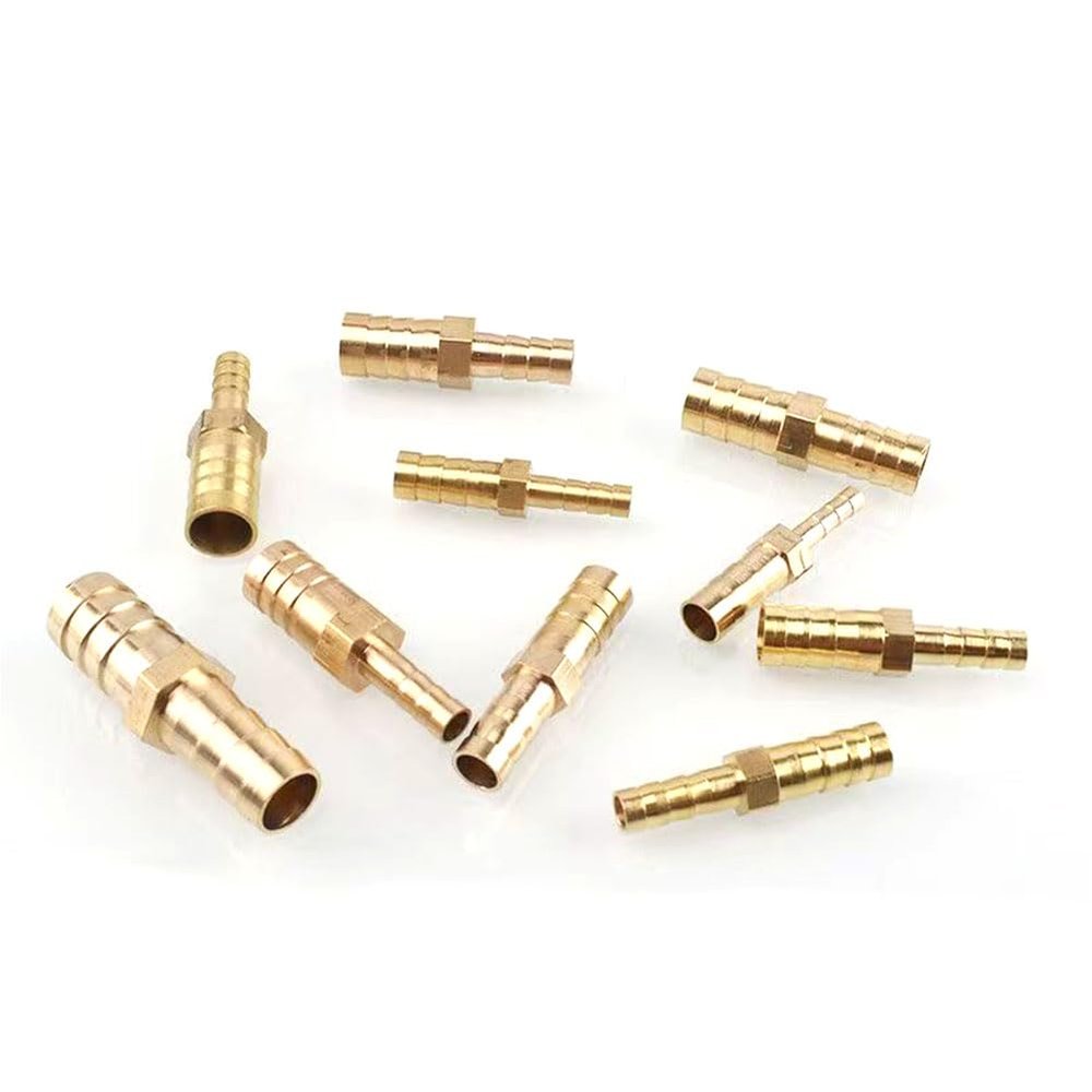 Brass Hose Barb Reducer Splice Connector, 6 mm x 4 mm, 5-Pack