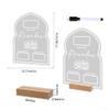 Ramadan Countdown Board with Acrylic Plate and Natural Wood Base for Eid al-Fitr Table Presentation view 4