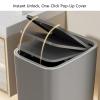 XCSDEW 14L PP Trash Can with Lid, Rectangular, Push-Button Opening, for Bathrooms and Hotels (Color 2, 22 x 15.5 x 29.5 cm) view 3