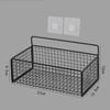 Pitycbo Hanging Wall Storage Basket, Steel Wire Organizer for Kitchen and Bathroom, Size M, Black with Sticker view 3