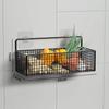 Pitycbo Hanging Wall Storage Basket, Steel Wire Organizer for Kitchen and Bathroom, Size M, Black with Sticker view 4