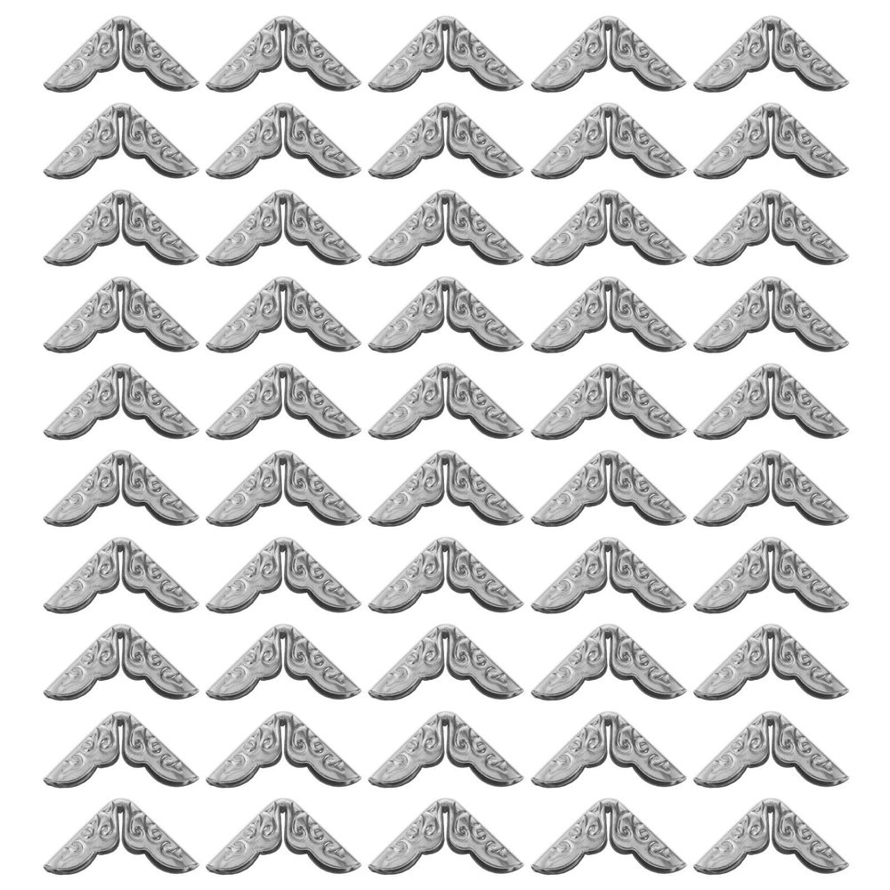 Hoement 50 Pack Silver Metal Corner Protectors for Scrapbooking
