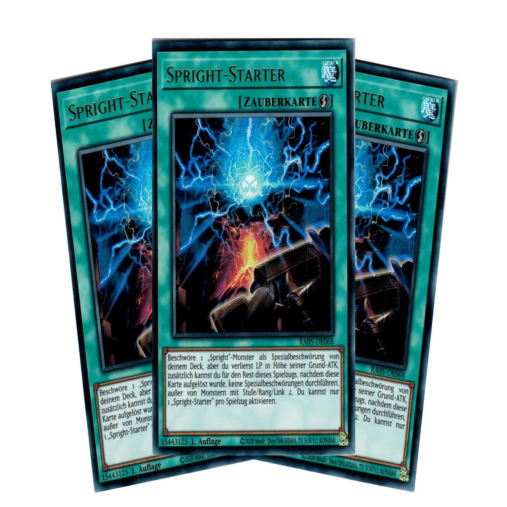 Spright Starter Playset (3 Cards) - RA05-DE068 Ultra Rare - German 1st Edition - Yu-Gi-Oh! Rarity Collection 5 with RC Field Center