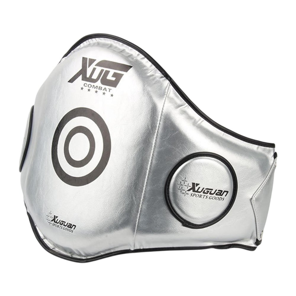 APLVFFZH Boxing Abdominal Protector for Kick Training, Boxing and Taekwondo, Silver