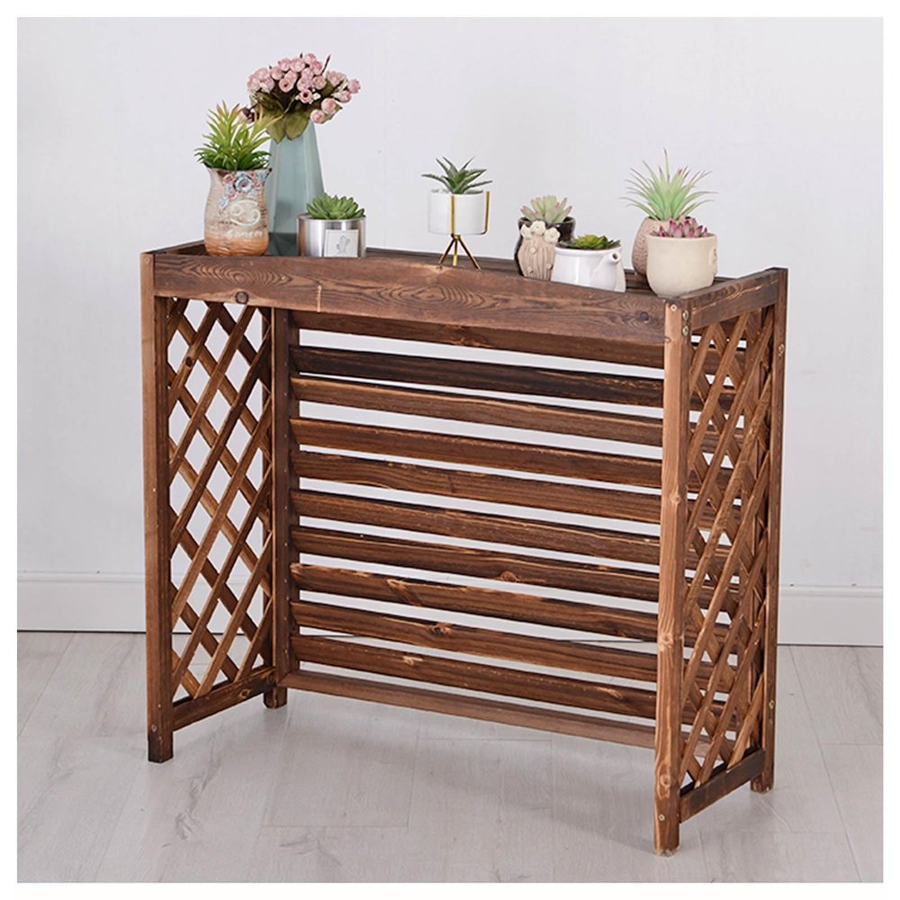 Outdoor Air Conditioner Cover, Solid Wood, Corrosion-Resistant, L 120 x W 57 x H 100 cm, Weather-Resistant, Slish Protect