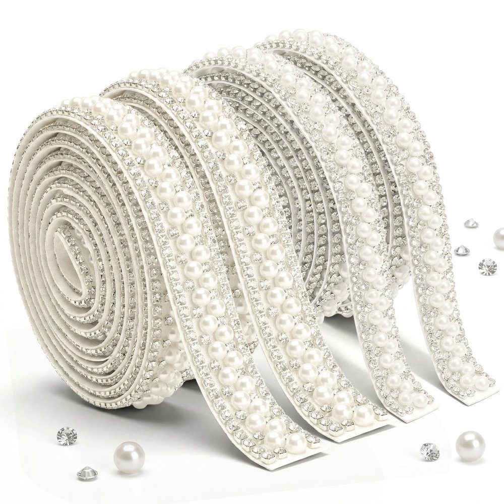 DOPENSPI 4 Yards Glitter Ribbon Set