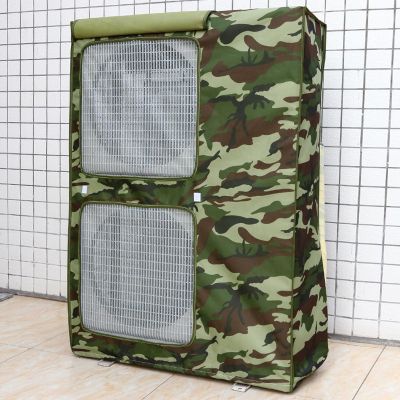 600D Oxford Fabric Air Conditioner Cover with Ventilation Mesh, No Removal Required, for Outdoor AC Units (Green, 100 x 145 x 42 cm)