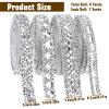 GEEHUA 4 Yards Rhinestone Ribbon, Silver view 4