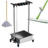 Mobile Cleaning Cart with Water Tank, Stainless Steel Utility Cart view 1