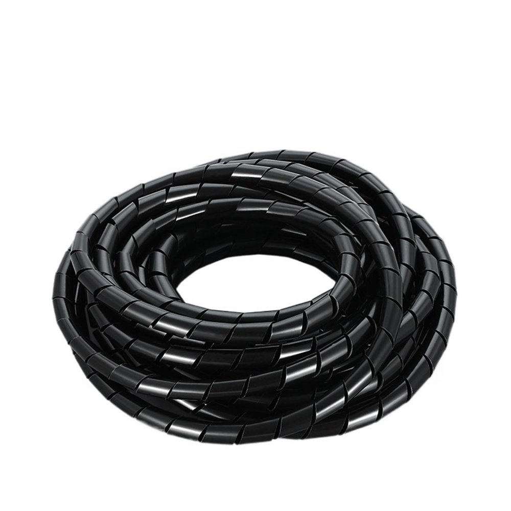 Spiral Cable Wrap Sleeve, White/Black, 3–10 mm, 1–5 m (6 mm, 5 m)