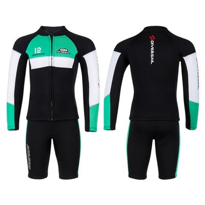 Boys, XXL, Kids' 2.5 mm Neoprene Two-Piece Wetsuit for Boys and Girls, Front-Zip Jacket and Shorts Set, Thermal Swimsuit with UPF 50+ Sun Protection for Surfing and Swimming
