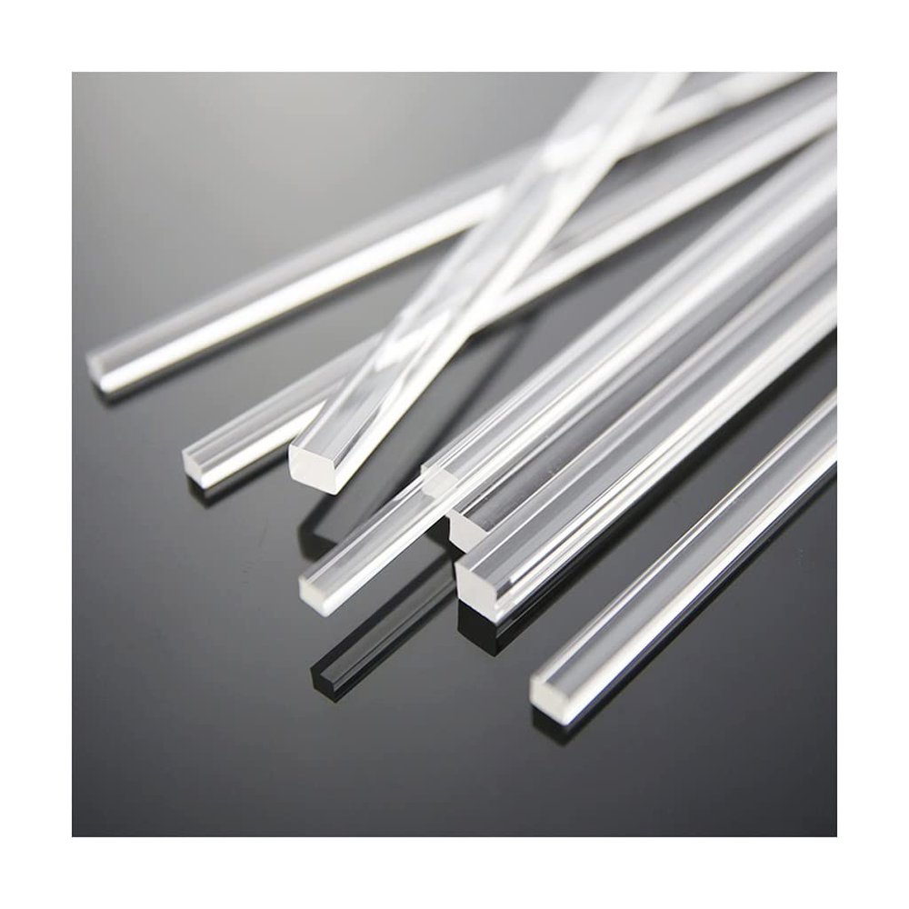 ACVACV Square Transparent Acrylic Plexiglass Rod for DIY Construction Models (10 x 10 x 300 mm, 1 pc)