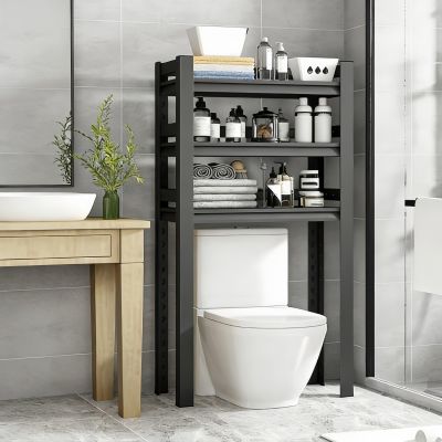 Multi-Tier Toilet Storage Rack with Adjustable Spacing