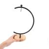 FELTECHELECTR Terrarium Ornament Stand with Wooden Base, Iron, Black view 3