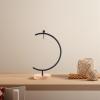 FELTECHELECTR Terrarium Ornament Stand with Wooden Base, Iron, Black view 4