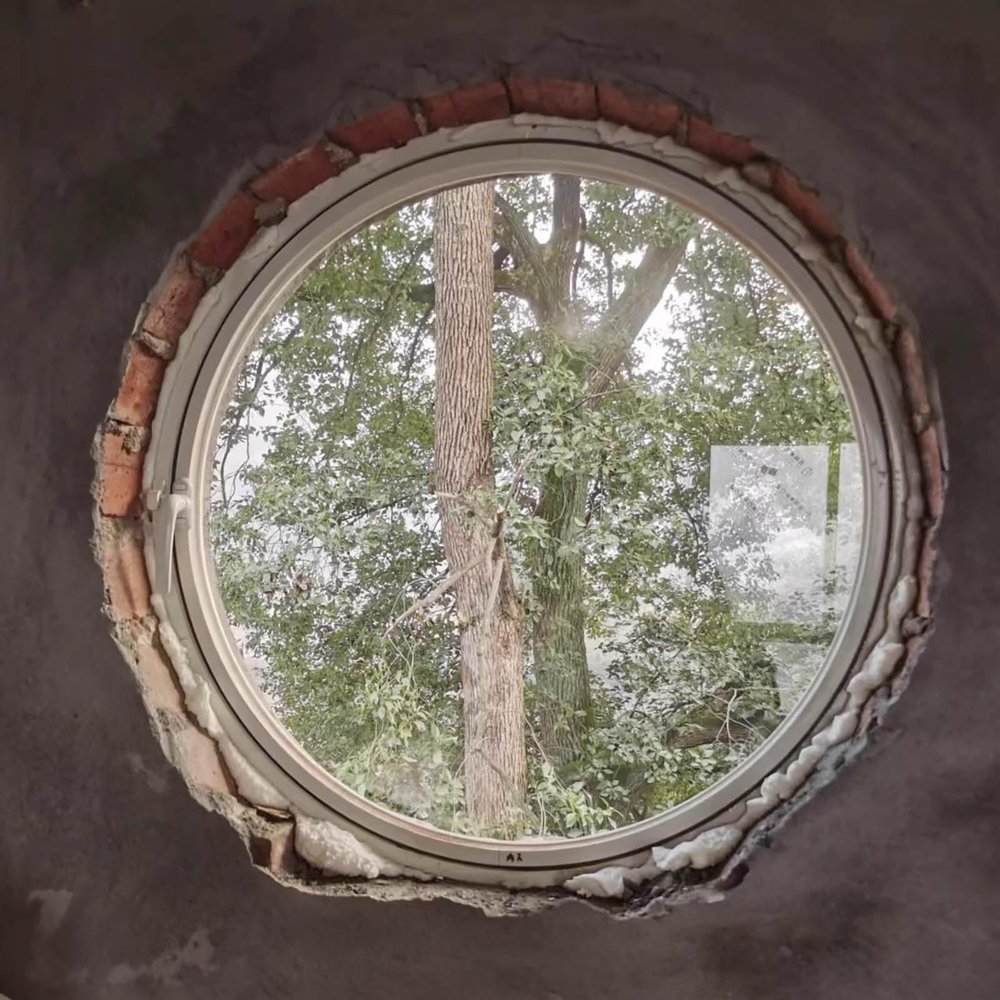 40/50/60/70/80/90/100 cm Round Rotating Window, Flush-Mounted Shed Window with Tempered Glass, 360° Rotating Replacement Basement Window for Sheds/Homes, White