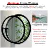 40/50/60/70/80/90/100 cm Round Rotating Window, Flush-Mounted Shed Window with Tempered Glass, 360° Rotating Replacement Basement Window for Sheds/Homes, White view 3