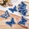 DELORIGIN 9-Piece Denim Butterfly Iron-On Patches, Navy Blue view 4