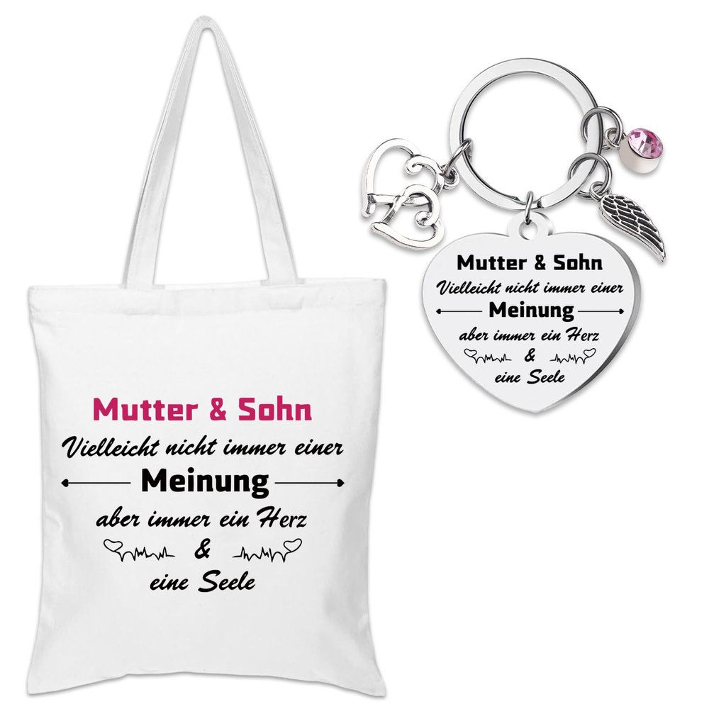 Tasoraor Mother's Day Gift Canvas Tote Bag & Keychain