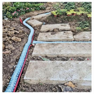 WEKONUMEX French Drainage Pipe, Corrugated, Perforated, 50–200 mm, 120 m, for Landscaping and Terraces (150 mm, 12 m)