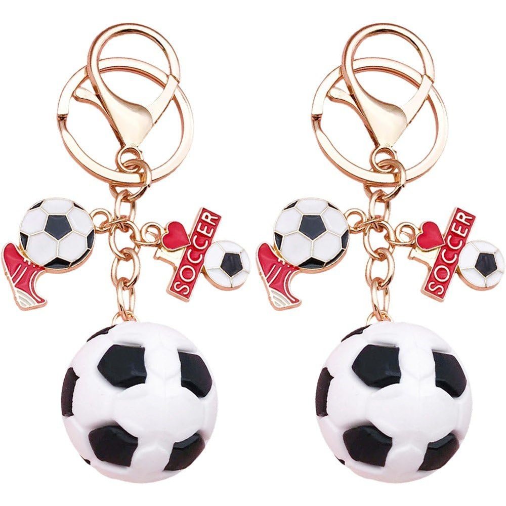 Stakee 2-Pack Soccer Keychains
