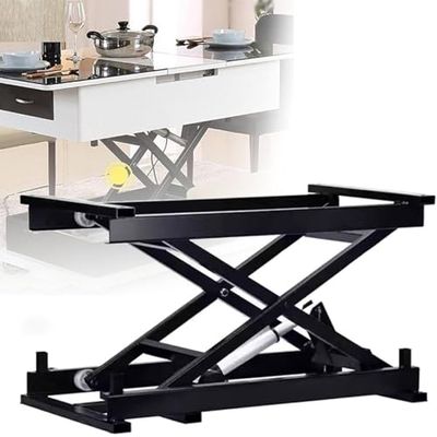 Electric Scissor Lift Table with Wireless Remote, Height-Adjustable Hydraulic Platform