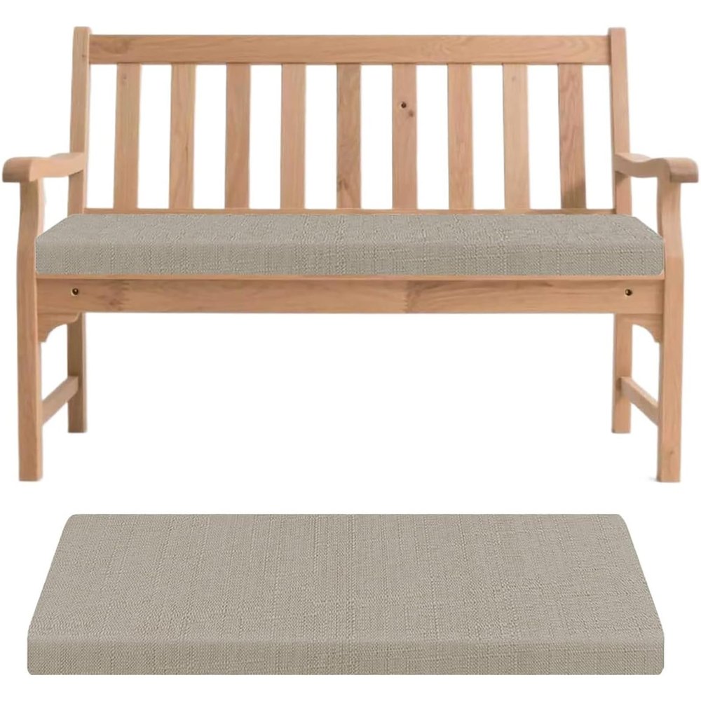 Removable Bench Cushion, Non-Slip, Beige Gray, 160 x 55 x 5 cm