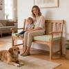 Removable Bench Cushion, Non-Slip, Beige Gray, 160 x 55 x 5 cm view 2