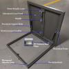 QSVPWNCBN Galvanized Steel Roof Window and Shaft Cover, 61 x 76 cm (24 x 30 in), Waterproof Basement Access Hatch with Seal, Robust Rectangular Roof Cover view 2
