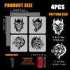 FINGERINSPIRE 4-Piece Dragon Head Stencil Set with Brush 15x15cm view 2